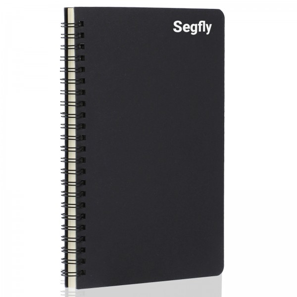 Segfly Spiral Notebook, A5 Lined Travel Writing Notebooks Journal, Memo Notepad Sketchbook, Students College Office Business Subject Diary Ruled Book Journal-Black Cover