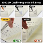 Segfly Spiral Notebook, A5 Lined Travel Writing Notebooks Journal, Memo Notepad Sketchbook, Students College Office Business Subject Diary Ruled Book Journal-Black Cover