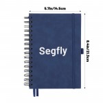 Segfly A5 Notebook, Grid, Hardcover, 120 Sheets/240 Pages, Spiral-bound, 100gsm, 5mm Paper, PU Leather Cover, Blue, 21.3 x 14.5 cm
